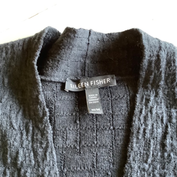 Eileen Fisher Organic Linen Cotton Loose fitting Cardigan sweater Medium - Picture 4 of 10